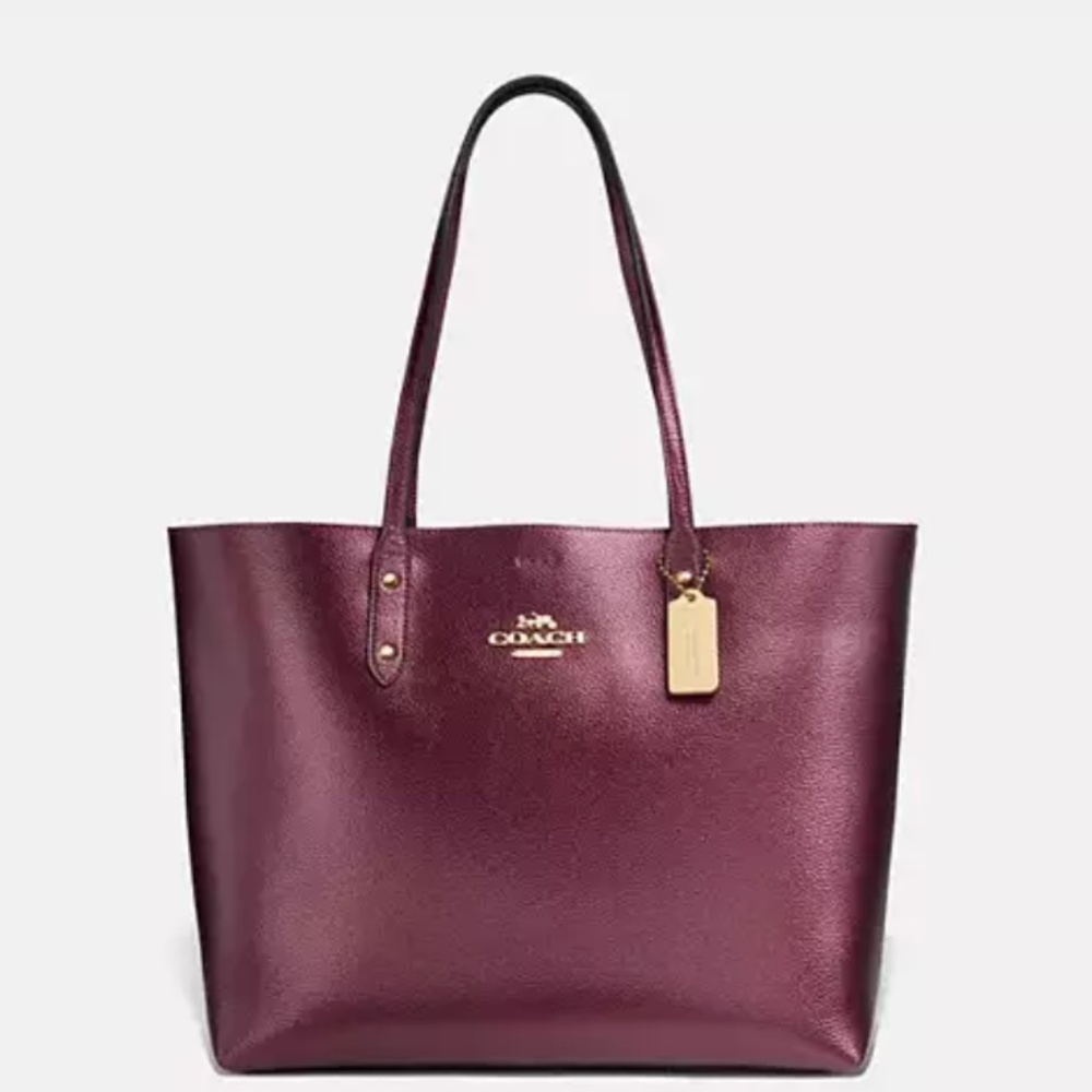 COACH Large Leather Town Tote Double Handle Shoulder Bag Style no F79983